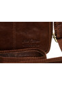 Brązowa, skórzana listonoszka męska zamykana suwakiem PTN M23-TUM Peterson