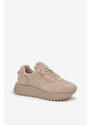 Butosklep Skórzane Sneakersy Damskie Na Platformie Artiker 55C0021 Beżowe