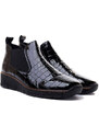 RIEKER 53794-01 black, botki/sztyblety damskie