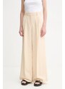 Weekend Max Mara spodnie z domieszką lnu