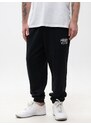 Spodnie Dresowe Męskie Oversize Czarne Prosto Flathead