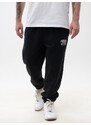 Spodnie Dresowe Męskie Oversize Czarne Prosto Flathead