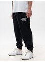 Spodnie Dresowe Męskie Oversize Czarne Prosto Flathead