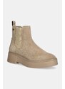 Tommy Hilfiger sztyblety zamszowe MINIMAL SUEDE CHELSEA FLAG